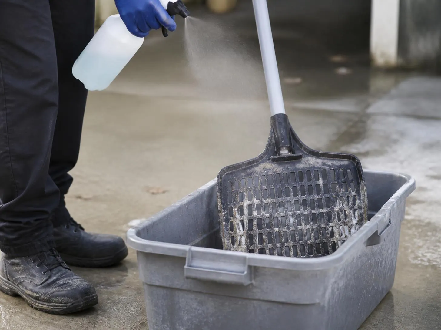 Sanitizing tools between yards